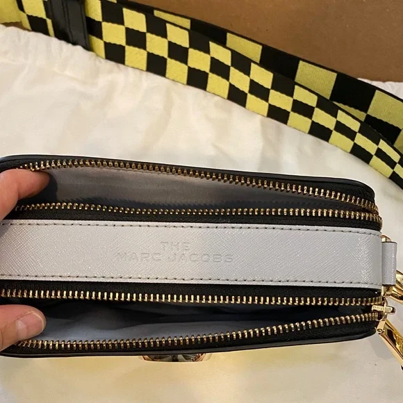 Marc Jacobs Yellow Crossbody Camera Bag with Checker Strap - Picture 8 of 15